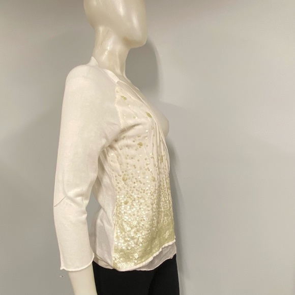 Bibelot 100% Mercerized Cotton Sequin Open Cardigan - Picture 4 of 7